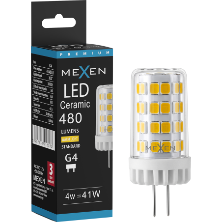 Mexen Oris LED lemputė G4, 4W, Šilta - 3000K, 480 lm - L115-G4-0430-01