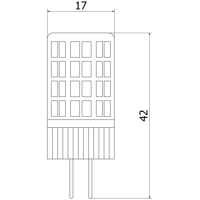 Mexen Oris LED lemputė G4, 4W, Šilta - 3000K, 480 lm - L115-G4-0430-01