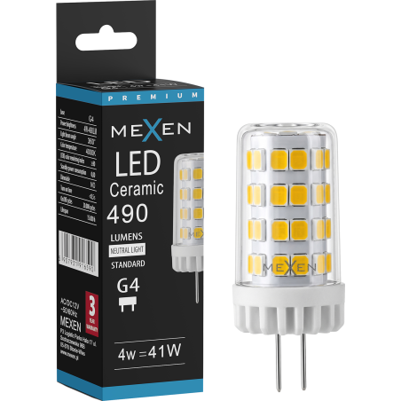 Mexen Oris LED lemputė G4, 4W, Neutrali - 4000K, 490 lm - L115-G4-0440-01