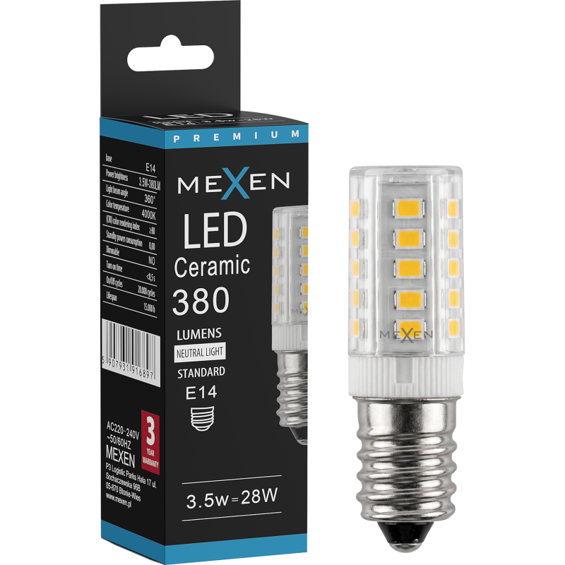 Mexen Aura LED Lemputė E14, 3,5W, Neutralus - 4000K, 380 lm - L121-E14-0340-01