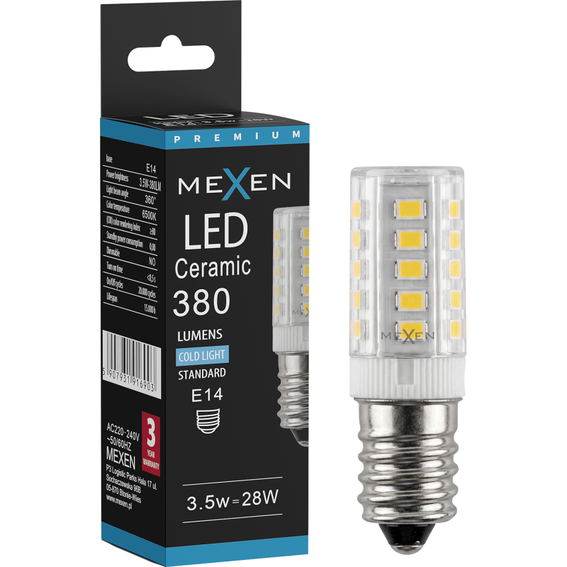 Mexen Aura LED lemputė E14, 3,5W, Šalta - 6500K, 380 lm - L121-E14-0365-01