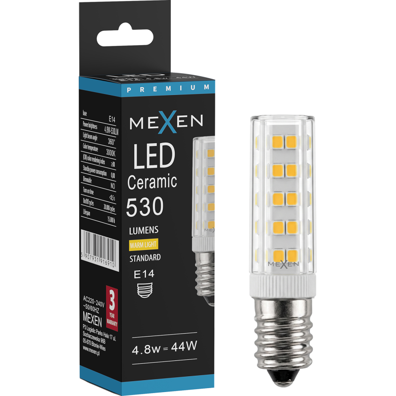 Mexen Aura LED lemputė E14, 4,8W, Šilta - 3000K, 530 lm - L121-E14-0530-01
