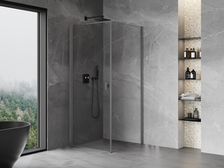 Mexen Mist-B atsidarantis dušo kabina 85 x 85 cm, skaidri, ginklų metalo spalva - 8A2T-085-085-95-00