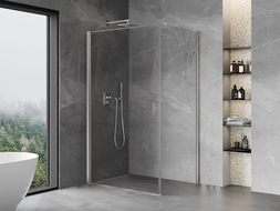 Mexen Mist-B atsiverianti dušo kabina 80 x 95 cm, permatomas, šlifuotas nikelis - 8A2T-080-095-97-00