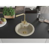 Mexen Diego 1 skyriumi granitinis virtuvinis plautuvas su Duero maišytuvu, smėlinis - 6512-69-671600-50