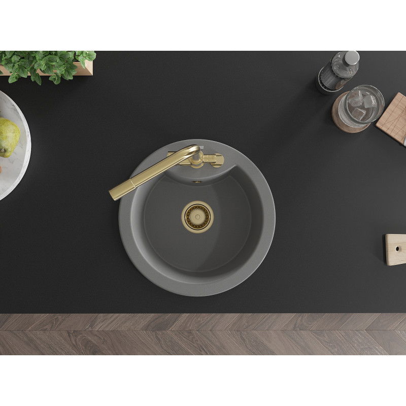 Mexen Diego granito virtuvės plautuvė 1-skyrius su Maišytuvu Duero, pilka - 6512-71-671600-50