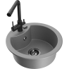 Mexen Diego granito plautuvė 1-skylių su virtuvės maišytuvu Duero, pilka - 6512-71-671600-70-B