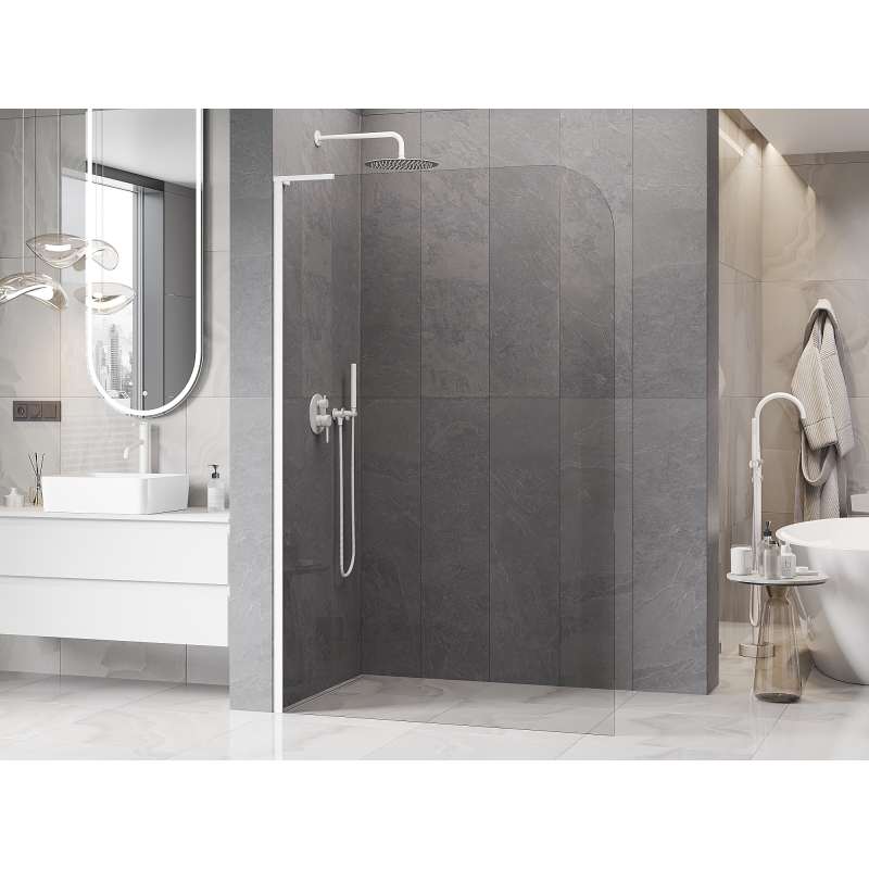 Mexen Kioto-P L Dušo sienelė Walk-in 90 x 200 cm, skaidri 8 mm, balta - 800-090-103-20-00-P
