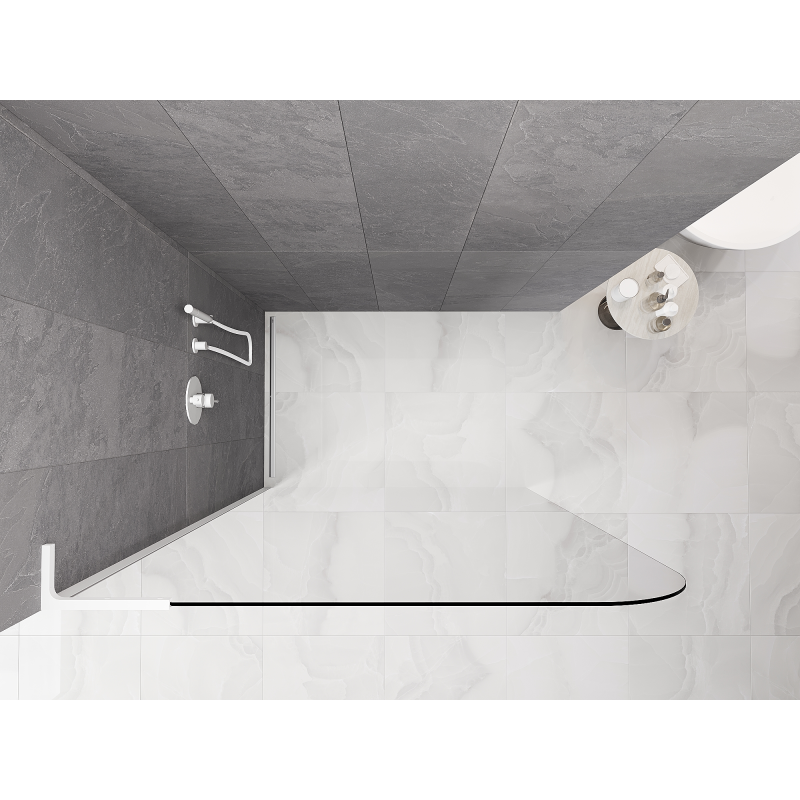 Mexen Kioto-P L dušo siena Walk-in 110 x 200 cm, skaidri 8 mm, balta - 800-110-103-20-00-P