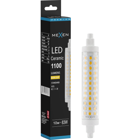 Mexen Vega LED lemputė, reguliuojama šviesa, R7S, 10W, Šilta - 3000K, 1100 lm - L125-R7S-1030-02