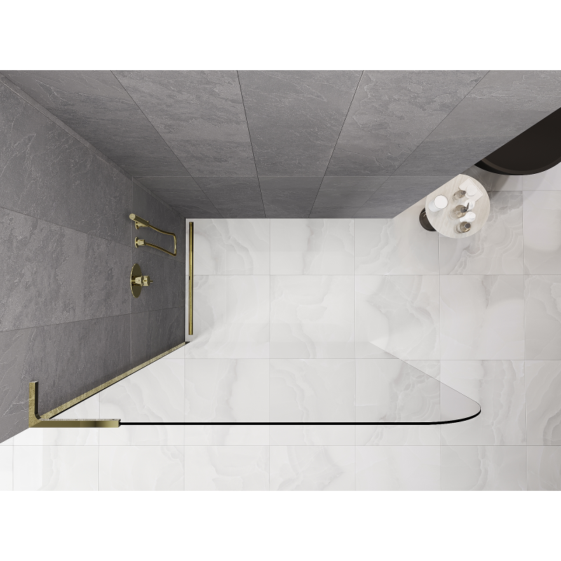 Mexen Kioto-P L dušo sienelė Walk-in 80 x 200 cm, skaidrus 8 mm, auksinė - 800-080-103-50-00-P
