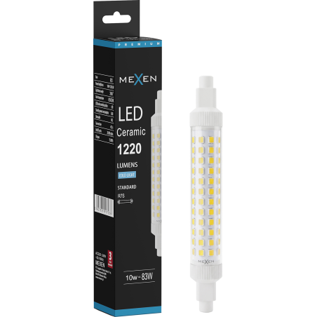 Mexen Vega LED lemputė R7S, 10W, šalta - 6500K, 1220 lm - L126-R7S-1065-02