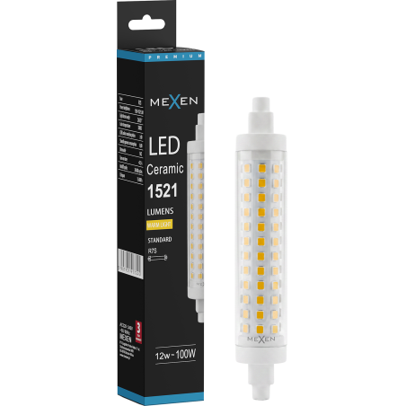 Mexen Vega LED lemputė R7S, 12W, Šilta - 3000K, 1521 lm - L126-R7S-1230-02