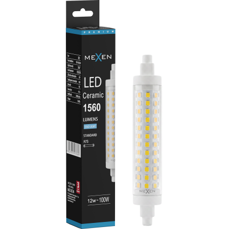 Mexen Vega LED lemputė R7S, 12W, šalta - 6500K, 1560 lm - L126-R7S-1265-02