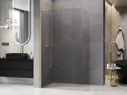 Mexen Kioto-P L dušo sienelė Walk-in 120 x 200 cm, permatoma 8 mm, auksinė šlifuota - 800-120-103-55-00-P