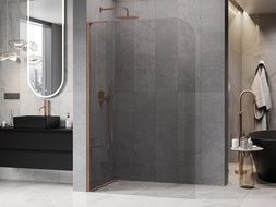 Mexen Kioto-P L dušo sienelė Walk-in 100 x 200 cm, skaidri 8 mm, šlifuotas varis - 800-100-103-65-00-P