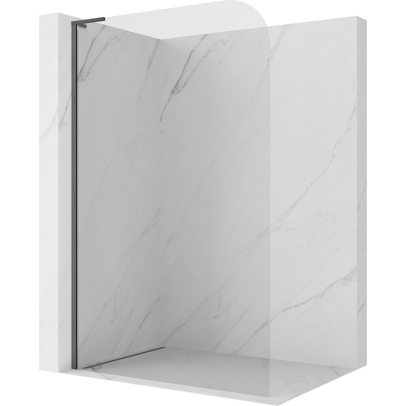 Mexen Kioto-P L dušo sienelė Walk-in 80 x 200 cm, permatomas 8 mm, šepetėlis pilkas - 800-080-103-66-00-P