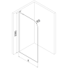 Mexen Kioto-P L Dušo pertvara Walk-in 70 x 200 cm, permatomas 8 mm, juoda - 800-070-103-70-00-P