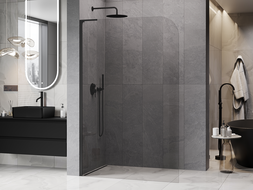 Mexen Kioto-P L Dušo pertvara Walk-in 70 x 200 cm, permatomas 8 mm, juoda - 800-070-103-70-00-P