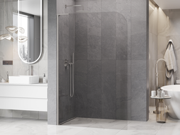 Mexen Kioto-P L dušo siena Walk-in 110 x 200 cm, skaidri 8 mm, šlifuotas nikelis - 800-110-103-97-00-P