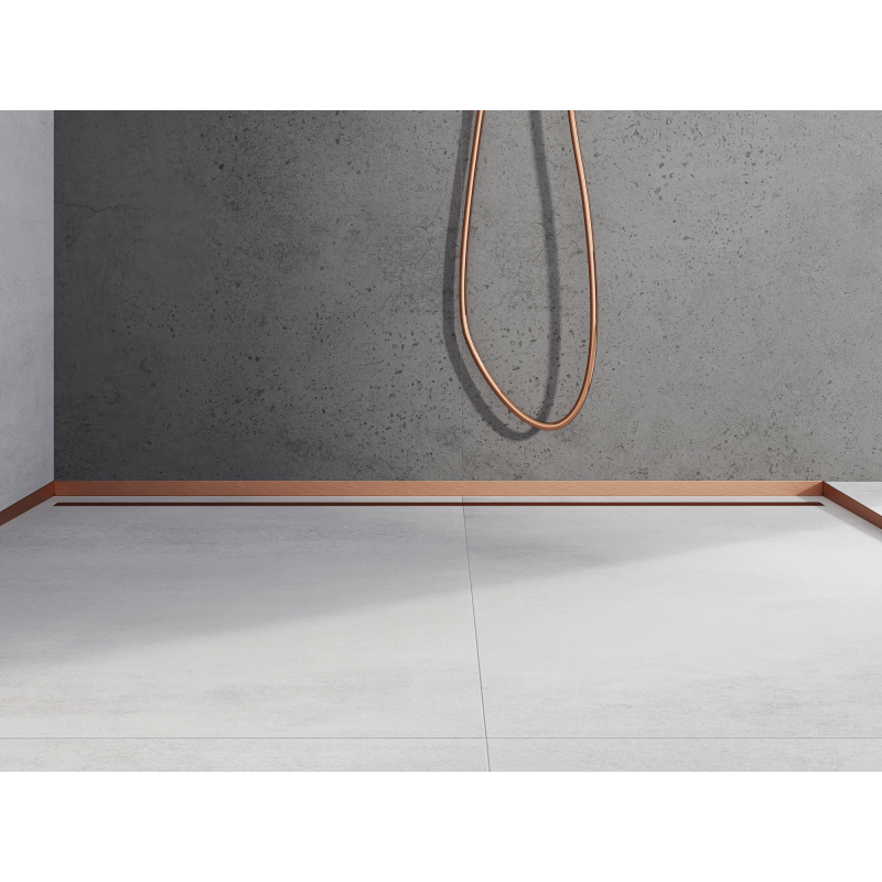 Mexen Line-B priekinė dušo sienelė 130 cm, šlifuotas varis - 186503130U