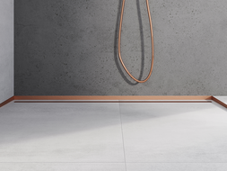 Mexen Line-B priekinė dušo sienelė 130 cm, šlifuotas varis - 186503130U