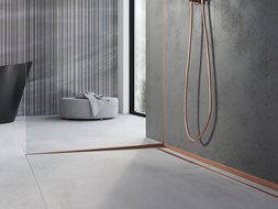 Mexen Line-B nuleidžiama juosta stiklui 120 cm kairė, šlifuotas varis - 186504120L