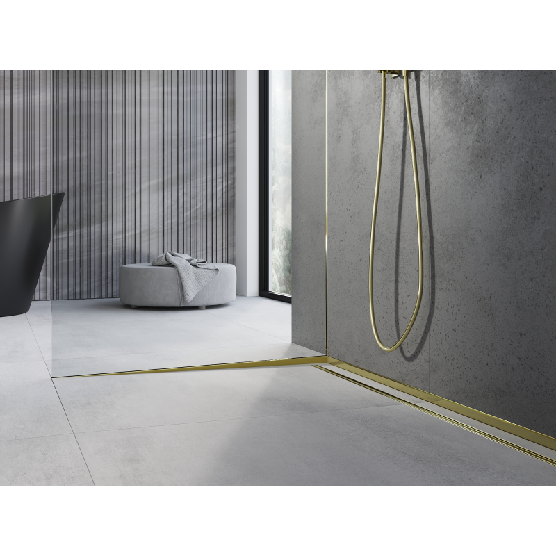 Mexen Line-B lašelis stiklo 120 cm kairė, auksinė - 185004120L