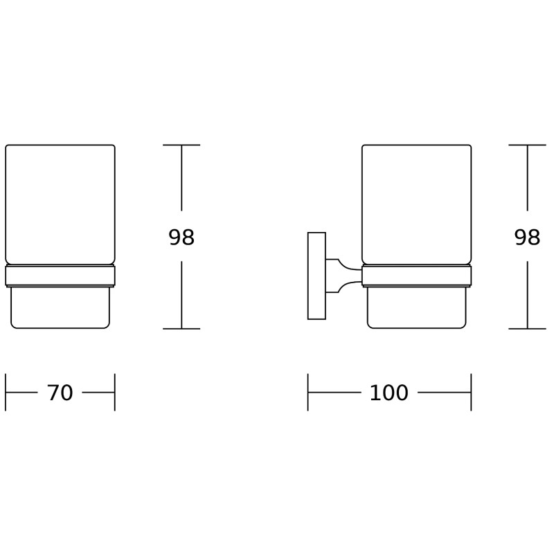 Mexen Rufo dantų šepetėlių laikiklis, auksinis - 7050938-50
