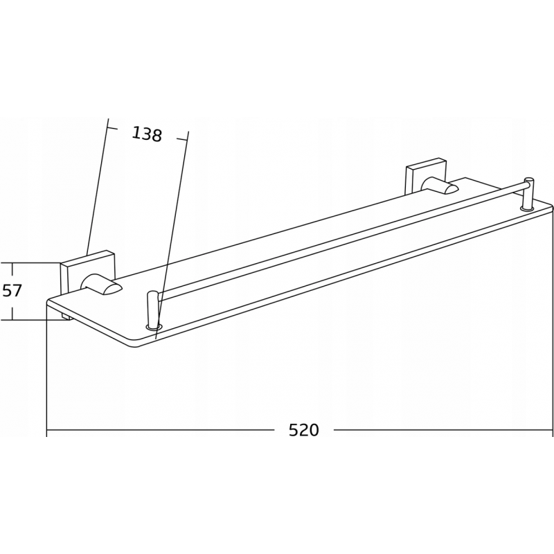 Mexen Rufo kabantis stiklinis lentyna, chromas - 7050937-00