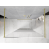Mexen Kioto laisvai stovinti dušo sienelė 150 x 200 cm, balta ombre 8 mm, šlifuotas auksas - 800-150-002-55-86