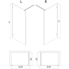 Mexen Lunar dušo sienelė Walk-in dešinė 60 x 200 cm, skaidri 8 mm, tamsaus metalo - 830-060-000-95-00-P