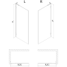 Mexen Lunar L dušo siena Walk-in dešinė 110 x 200 cm, skaidri 8 mm, juoda - 830L-110-000-70-00-P