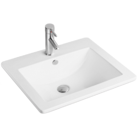 Mexen Lora įleidžiamas į stalviršį praustuvas 53 x 46 cm, baltas - 25365300