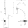 Mexen Aster virtuvinis maišytuvas, juodas - 73450-70