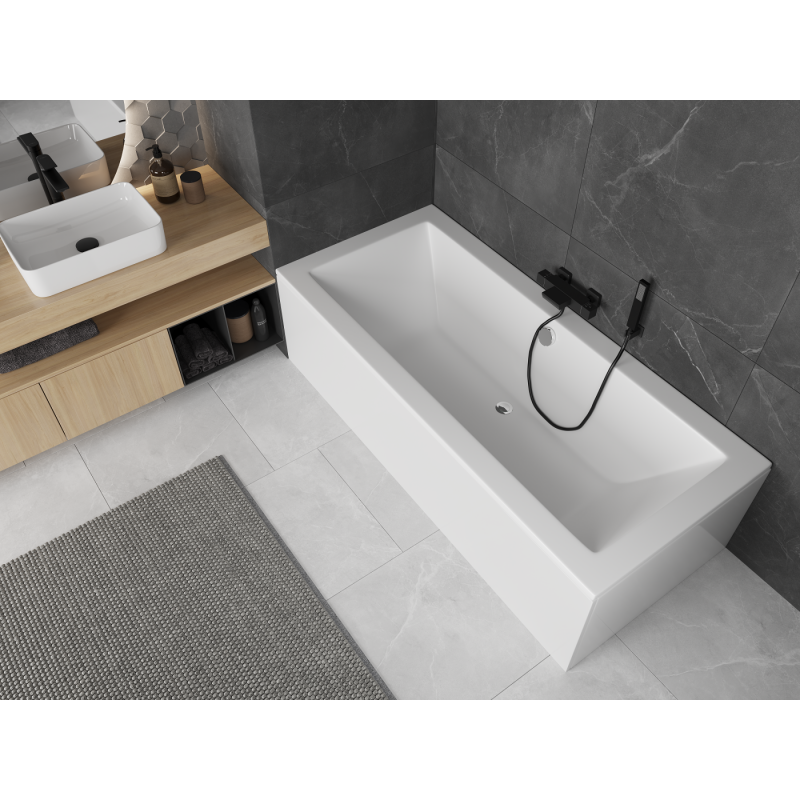 Mexen Cube stačiakampė vonia 170 x 75 cm su gaubtu, balta - 55051707500X