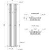 Mexen Flux dekoratyvinis vonios kambario radiatorius 1500 x 340 mm, 630 W, antracito spalvos - W127-1500-360-00-66