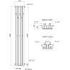Mexen Flux dekoratyvinis vonios kambario radiatorius 1500 x 240 mm, 450 W, baltas - W127-1500-240-00-20