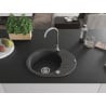 Mexen Kevin vienguba granitinė plautuvė su džiovykle 586 x 458 mm, Juodai dėmėtas, sifonas chromo - 6517581005-76