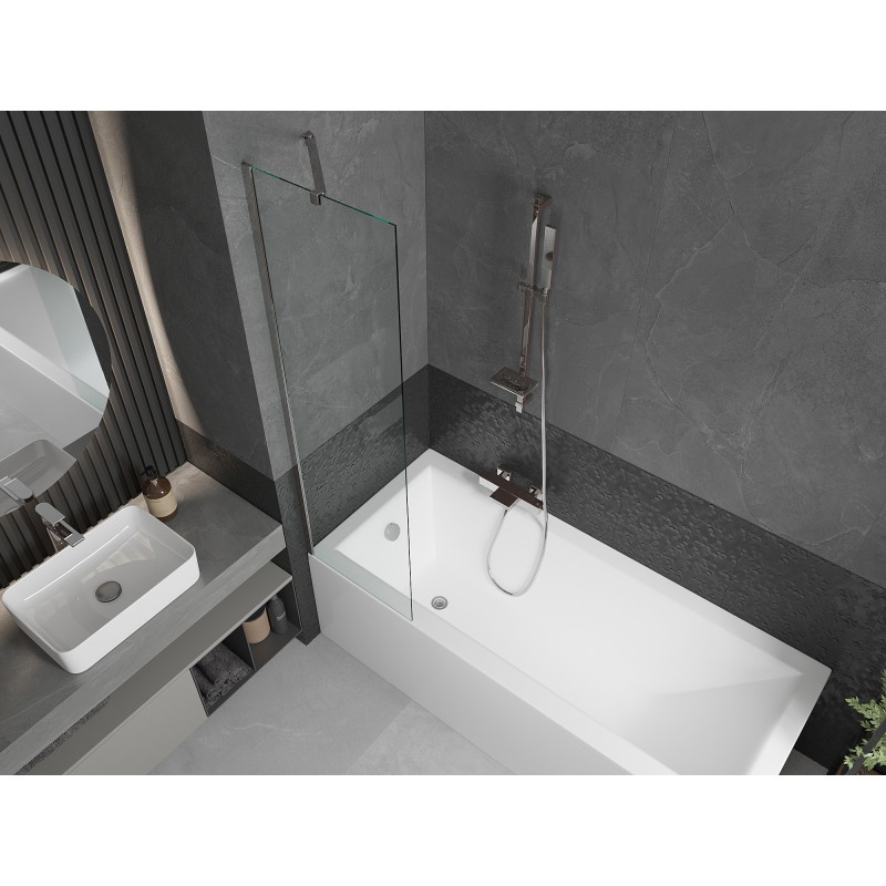 Mexen Next 1-sparnis vonia pertvara 50 x 150 cm, skaidri, chromas - 895-050-000-00-00-01