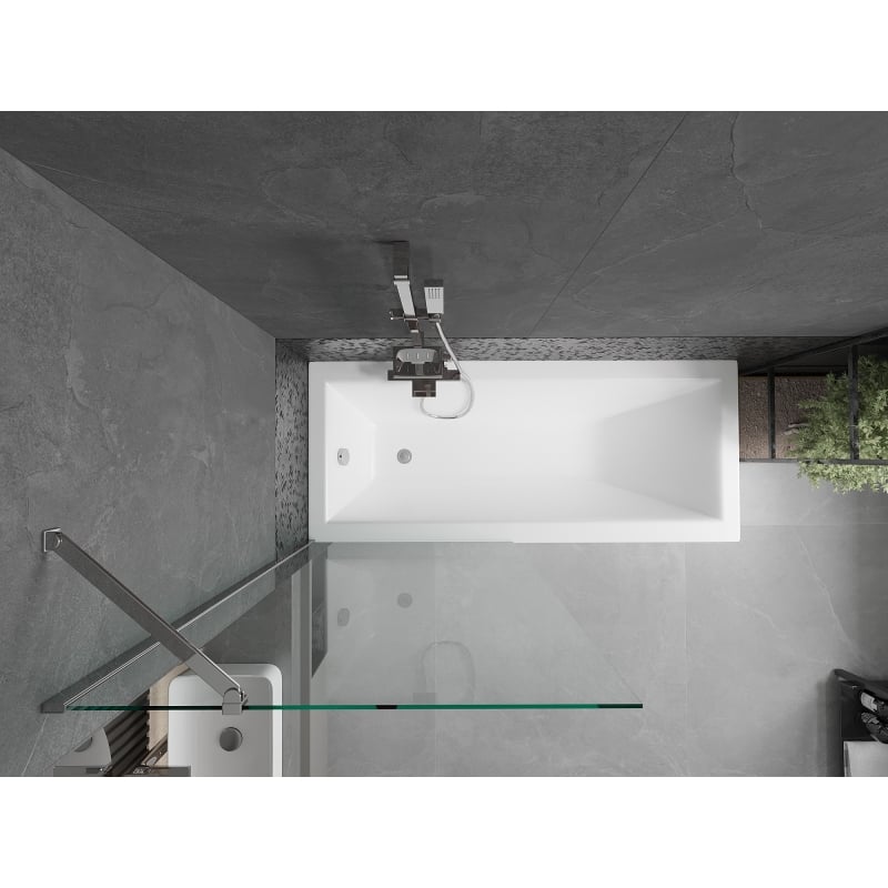 Mexen Next vonios ekranėlis su vienu sparnu 80 x 150 cm, skaidrus, chromas - 895-080-000-00-00-01