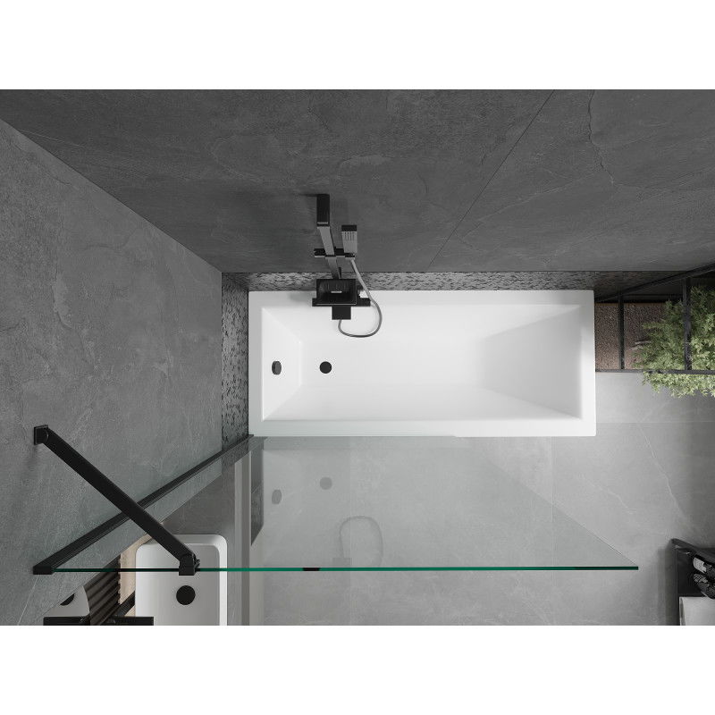 Mexen Next vonios panelė, vienos dalies 100 x 150 cm, skaidri, juoda - 895-100-000-00-00-70