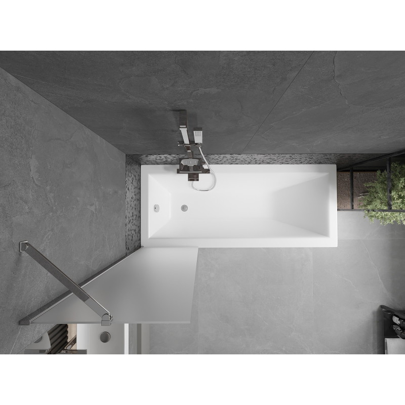 Mexen Next 1 sparno vonios ekranas 50 x 150 cm, matinė, chromas - 895-050-000-00-30-01