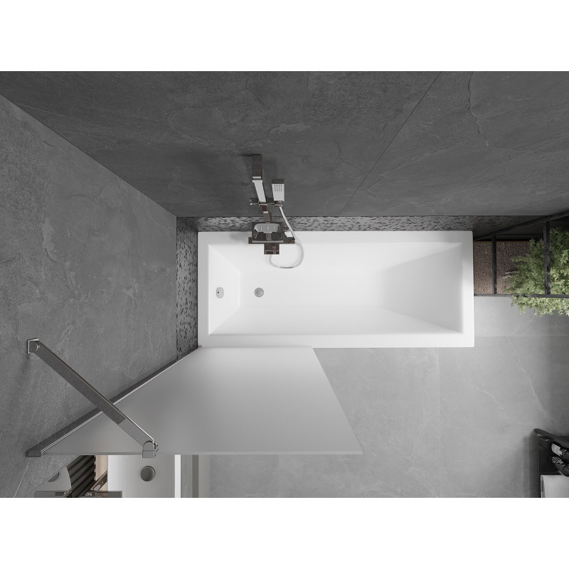 Mexen Next vieno skyriaus vonios ekrano siena 70 x 150 cm, matinė, chromas - 895-070-000-00-30-01