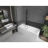 Mexen Next vonios pertvara 1-duris 80 x 150 cm, matinis, juodas - 895-080-000-00-30-70