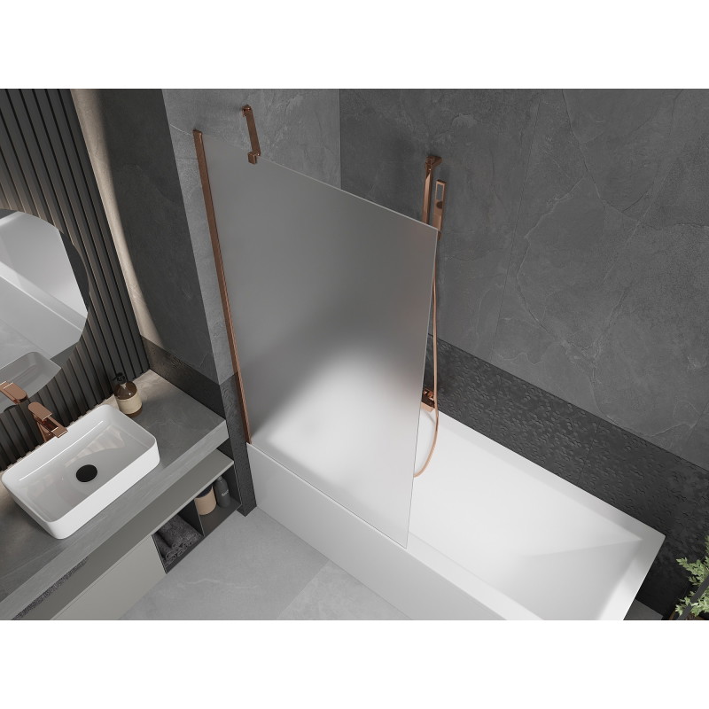 Mexen Next vonios pertvara 1-duris 90 x 150 cm, matinė, rožinis auksas - 895-090-000-00-30-60