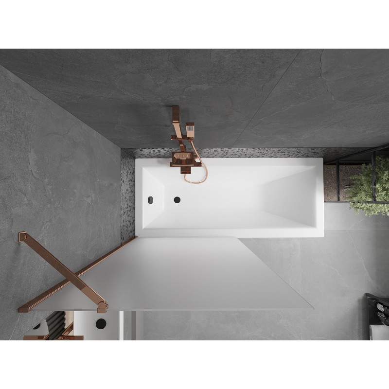 Mexen Next vonios pertvara 1-duris 90 x 150 cm, matinė, rožinis auksas - 895-090-000-00-30-60