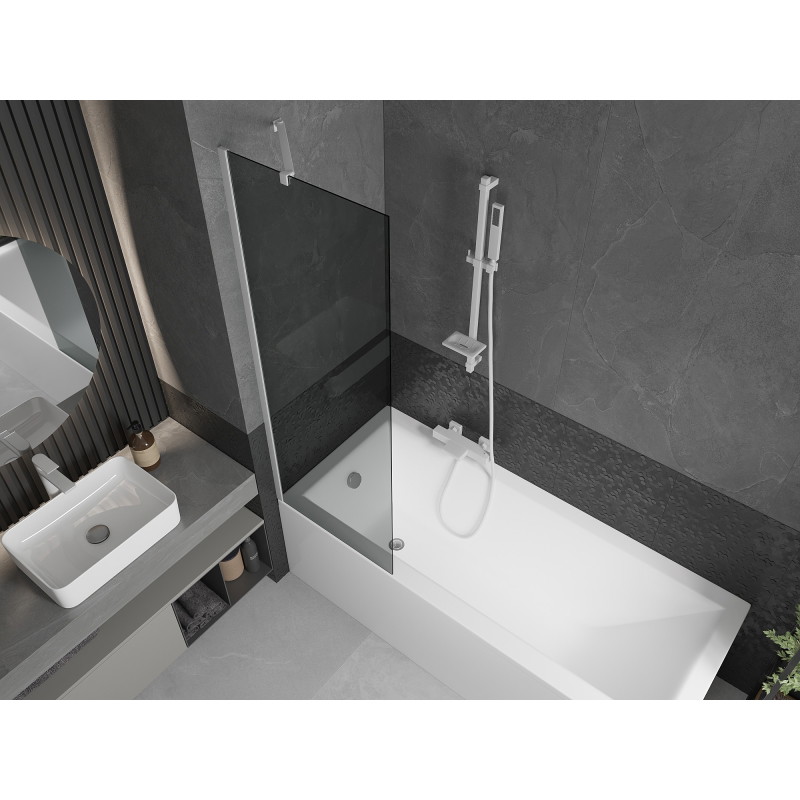 Mexen Next 1 sparno vonios ekrano 60 x 150 cm, grafitas, baltas - 895-060-000-00-40-20