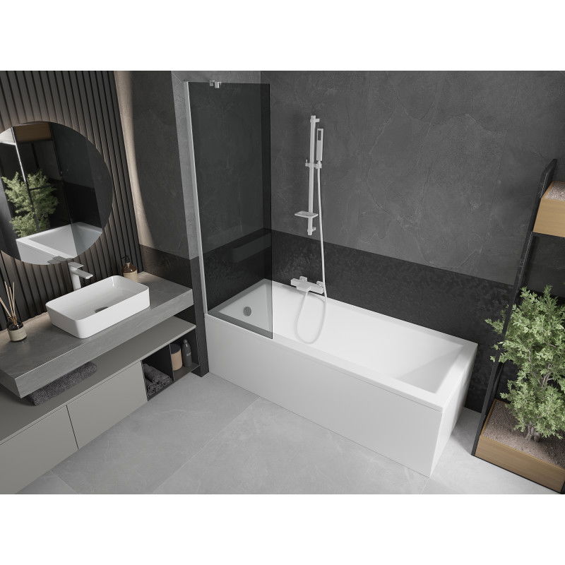 Mexen Next vonios ekranas, 1 durys 60 x 150 cm, grafitas, baltas - 895-060-000-00-40-20