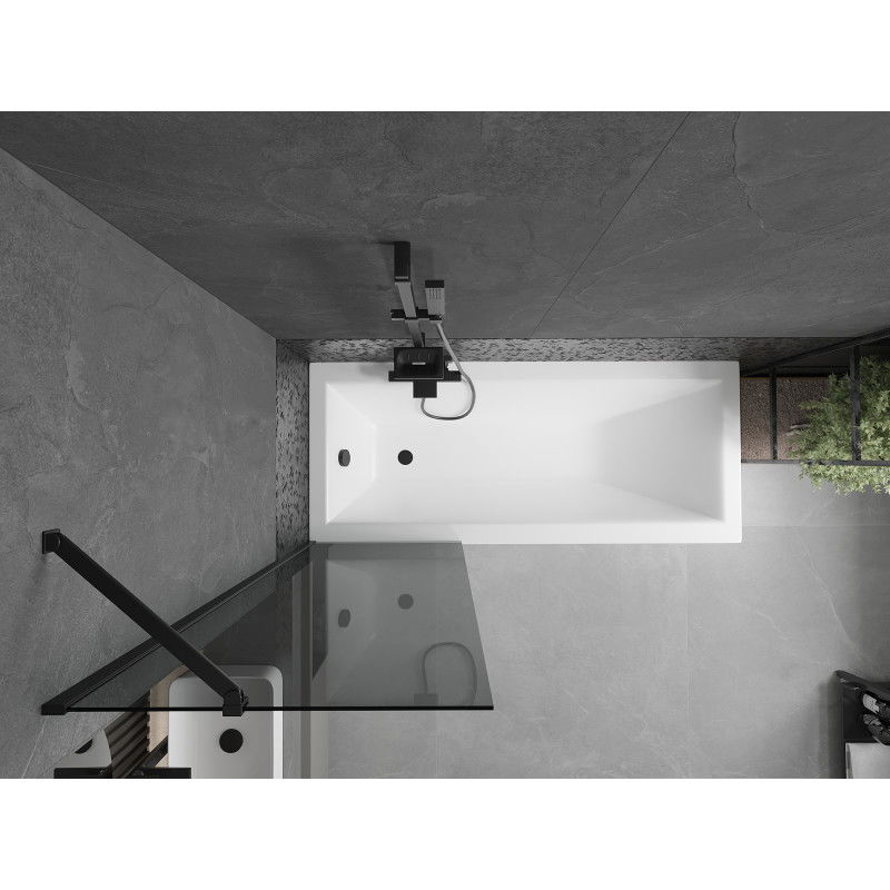 Mexen Next vonios sienelė 1-duris 60 x 150 cm, grafitas, juoda - 895-060-000-00-40-70